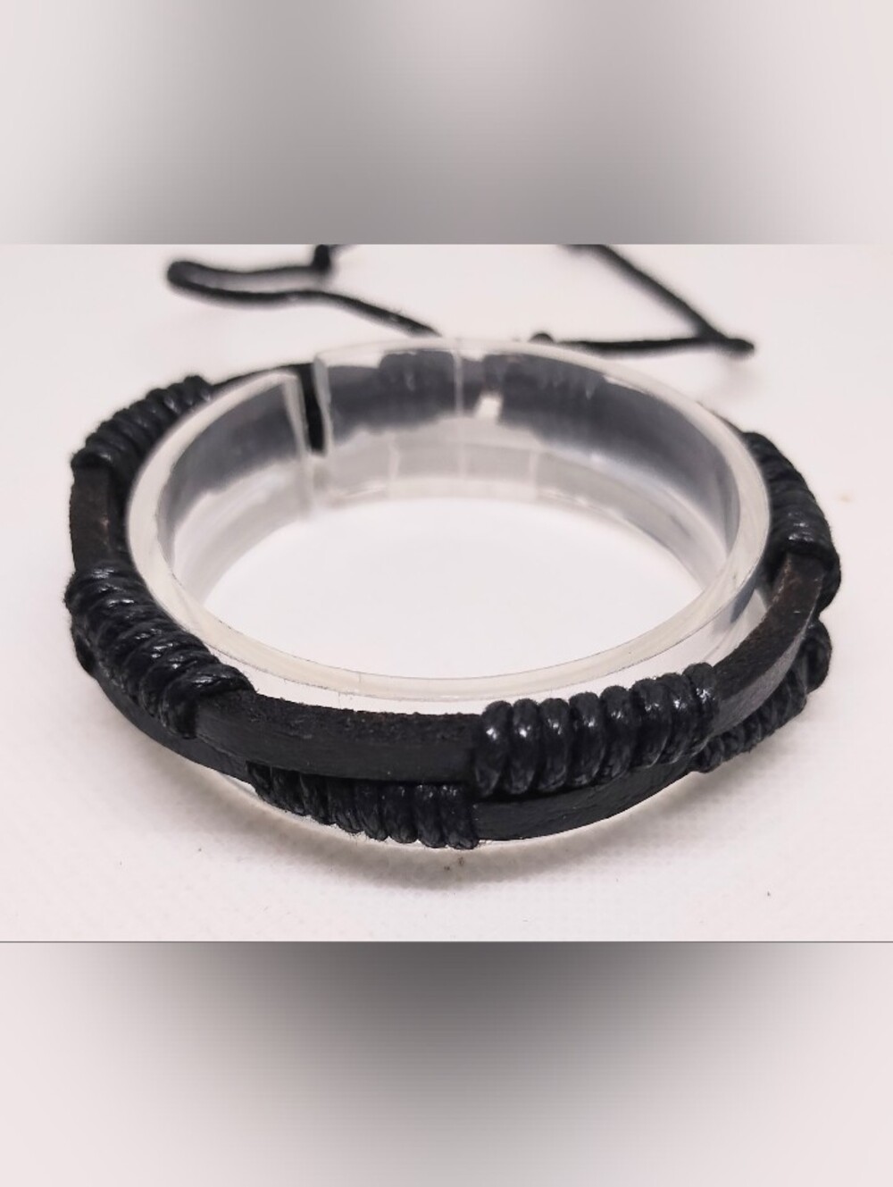 Men's Bracelet Leather Layered Black Jewelry New G15